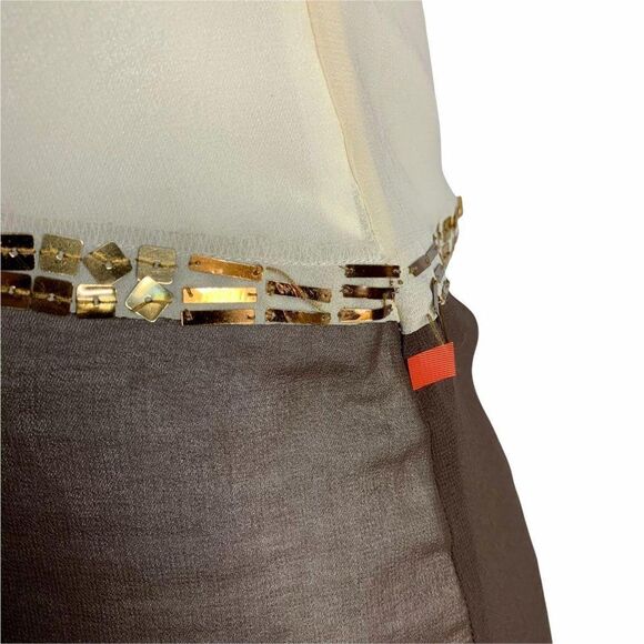 Esthers Archive Silk Sequined Shift Dress M Cream - Picture 8 of 10